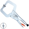 Pliers & Cutters - Locking C-Clamp Swivel Pads - 275Mm (11")