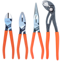 Pliers & Cutters - 4Pc Set - Combination + Long Nose + Cutters + Water Pump
