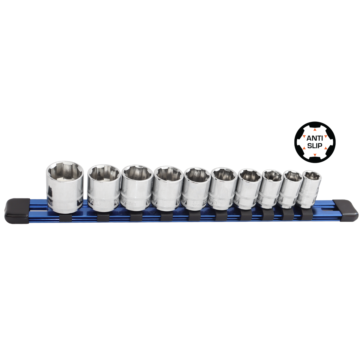 Xtreme Grip Socket 3/8"Dr 10Pc Metric  10-19Mm