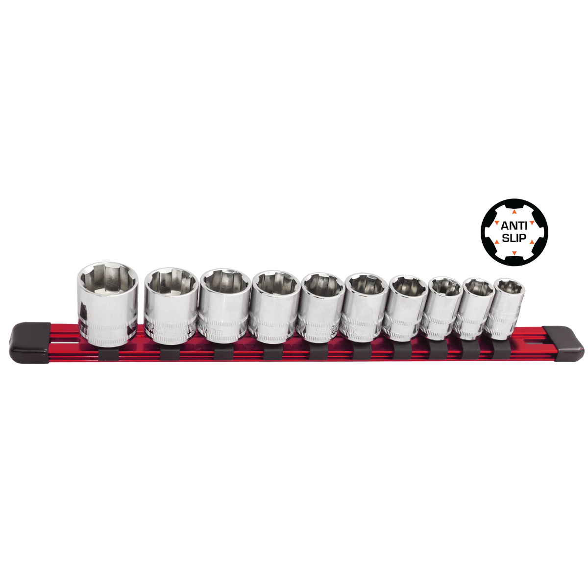 Xtreme Grip Socket 3/8"Dr 10Pc Sae  5/16"-7/8"