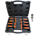 Screwdriver Set - Slotted/Phillips Go-Thru Hex Bolster - 8Pc Set