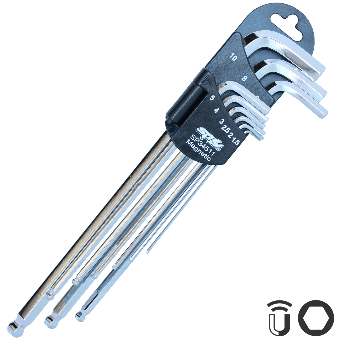 Key Set - Metric Hex Magnetic Ball Drive 9Pc