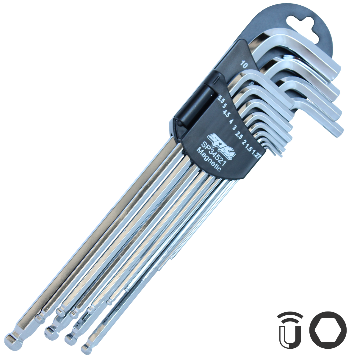 Key Set - Metric Hex Magnetic Ball Drive 13Pc