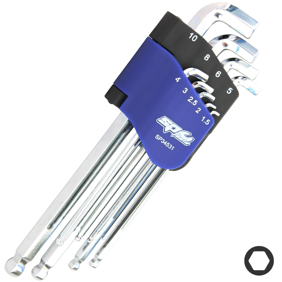 Key Set - Metric Hex Stubby Ball Drive 9Pc