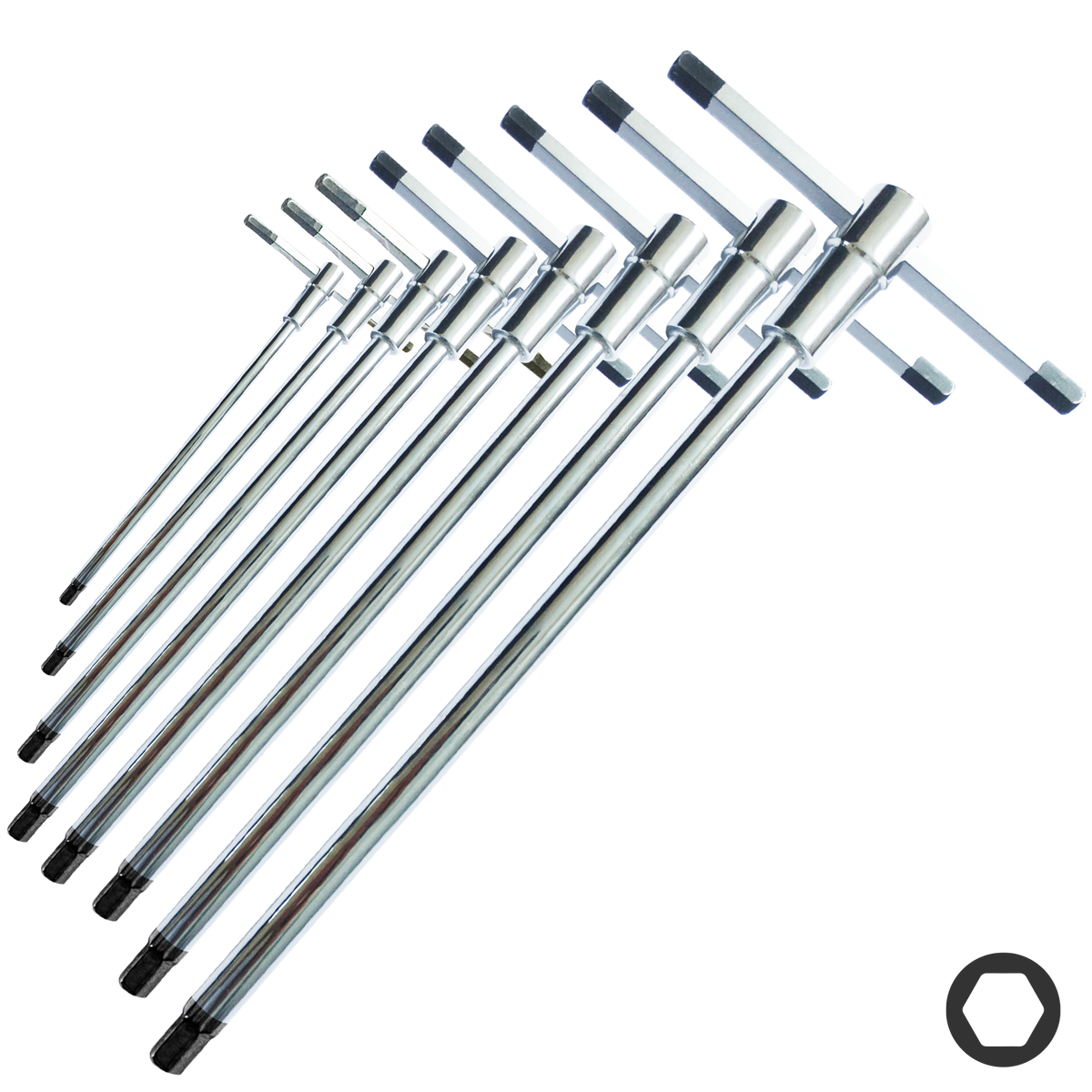 Key Set - Metric Hex Sliding T-Handle 8Pc