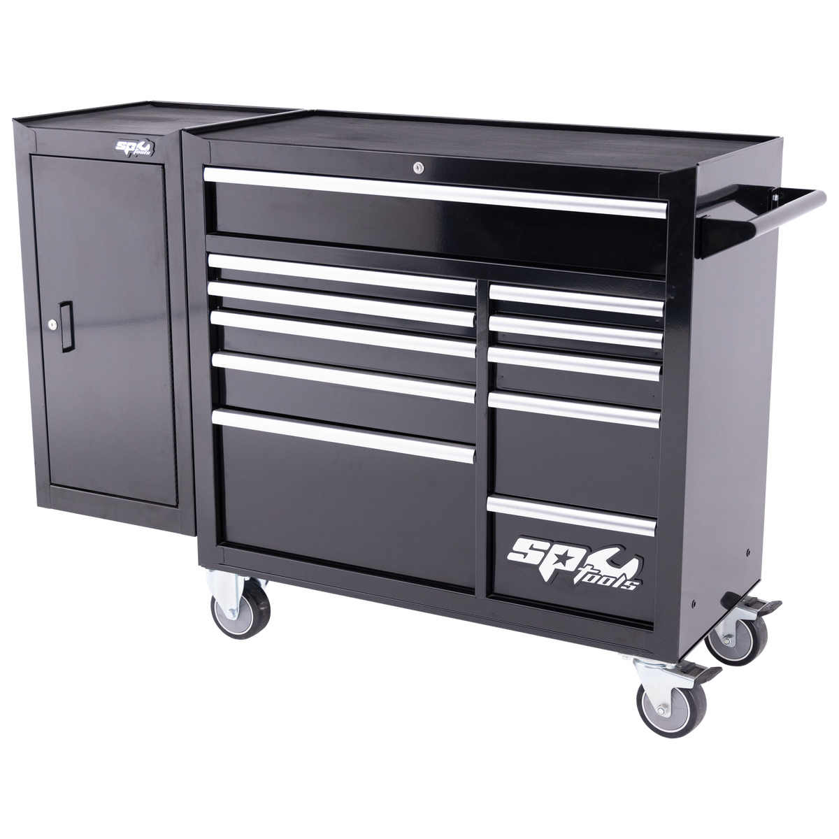 Roller Cabinet - Custom Series With Side Cabinet 11 Drawer Black
