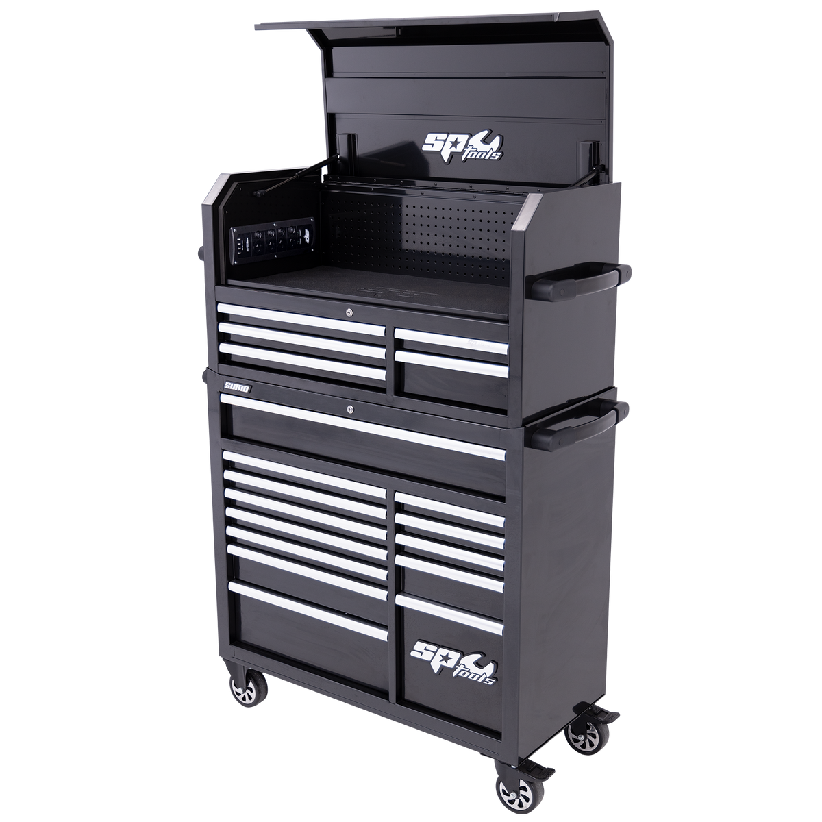 Tool Box - Sumo Series Hutch Combo 18 Drawer Black
