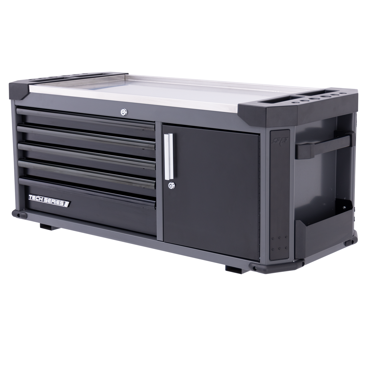 Tool Box - Tech Series Power Tool Cupboard 5 Drawer Diamond Black