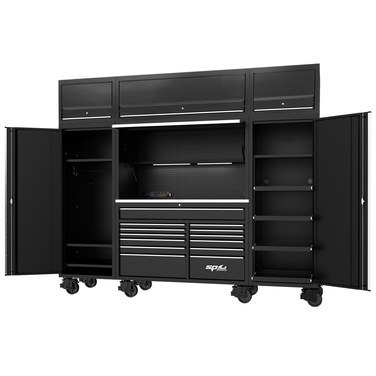 Workstation Complete - Usa Series 114" Including Overhead Black