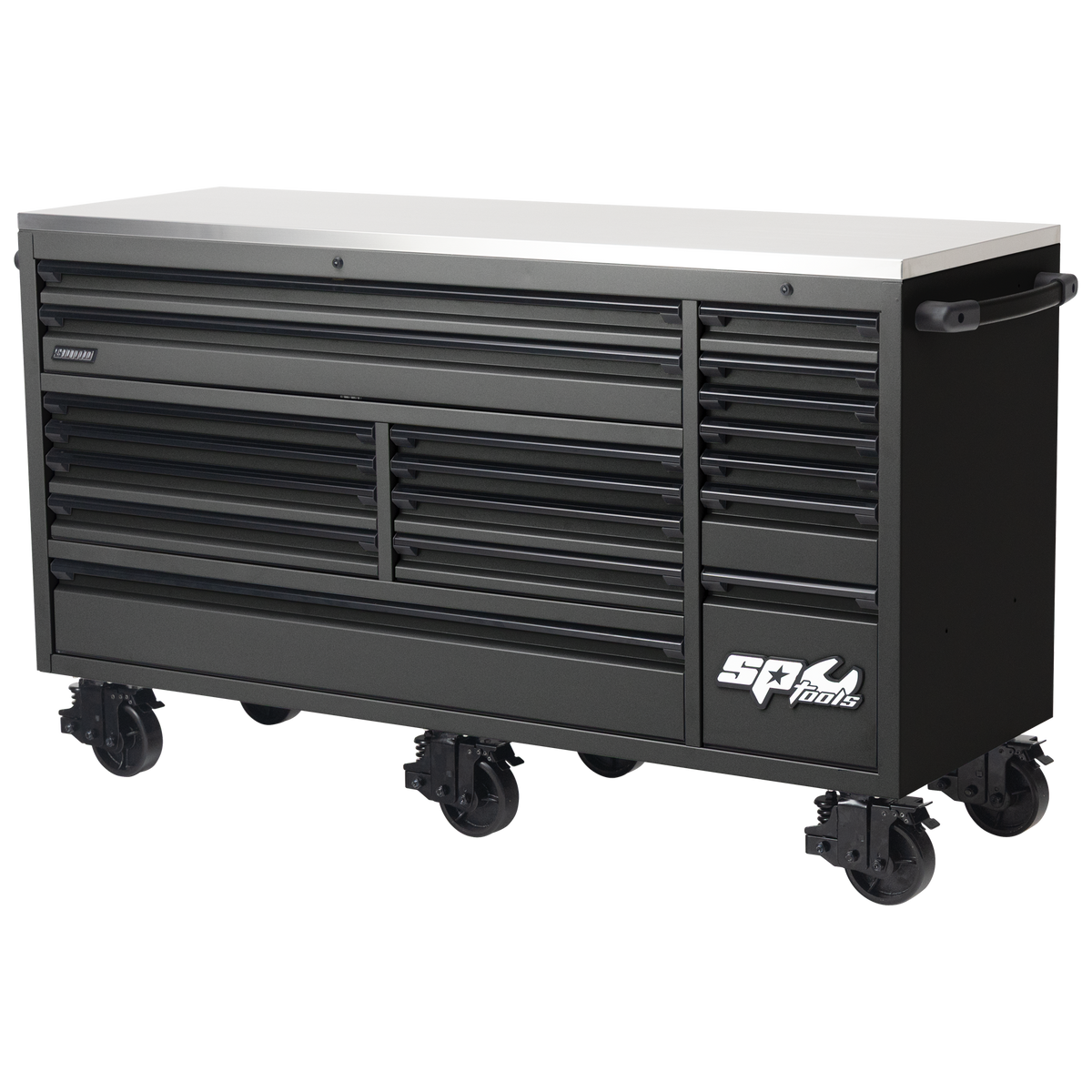 Storage Roller Cab - Usa Series 73" 18 Drawer Matte Black