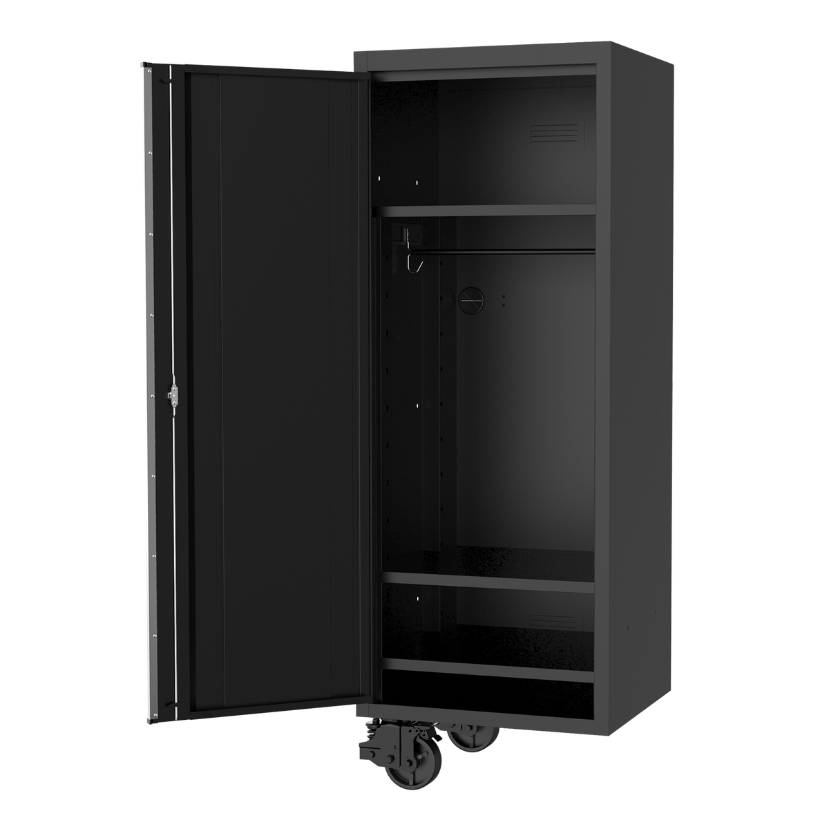 Side Locker - Usa Series 27" 3 Shelf With Hang Rail Black