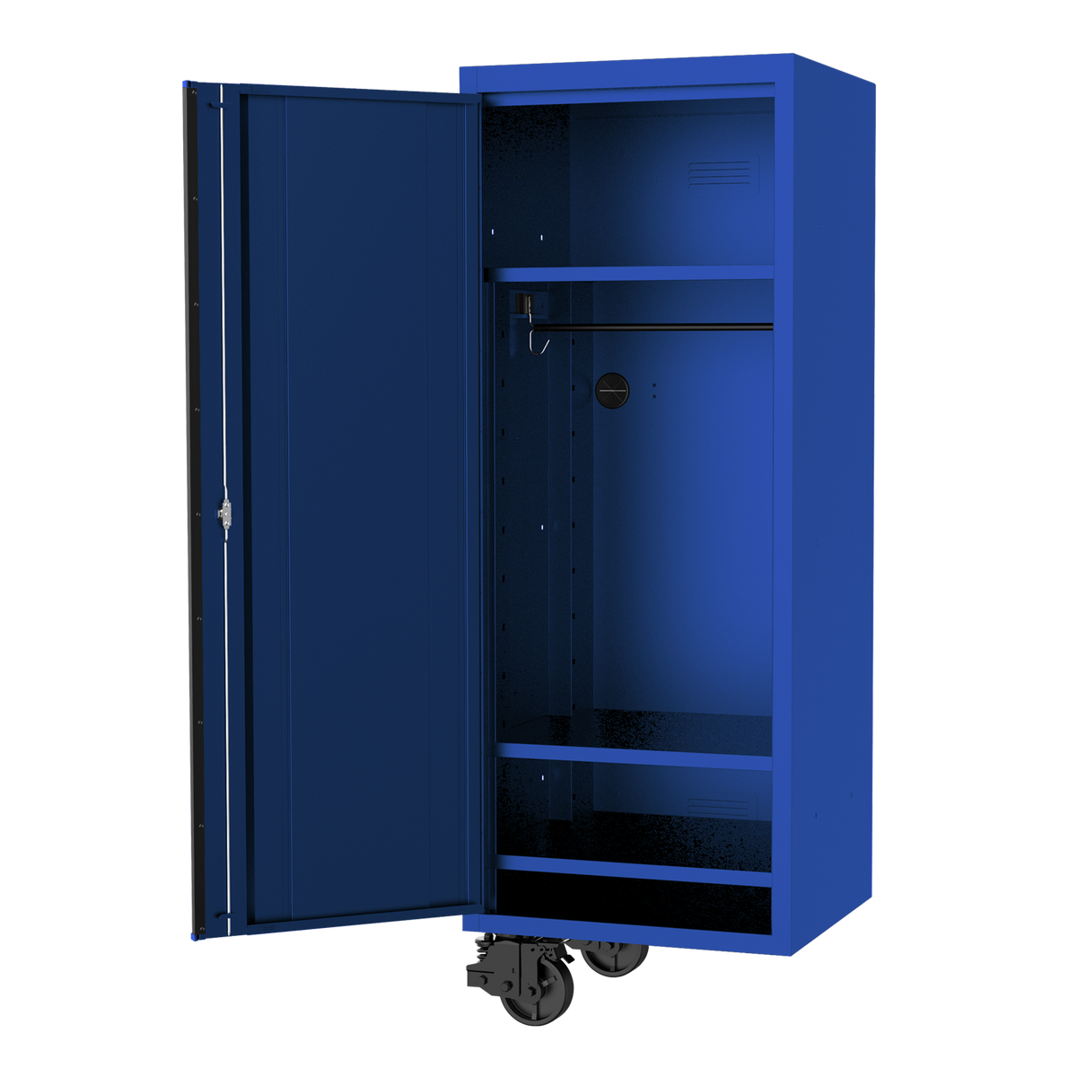 Side Locker - Usa Series 27" 3 Shelf With Hang Rail Blue/Black