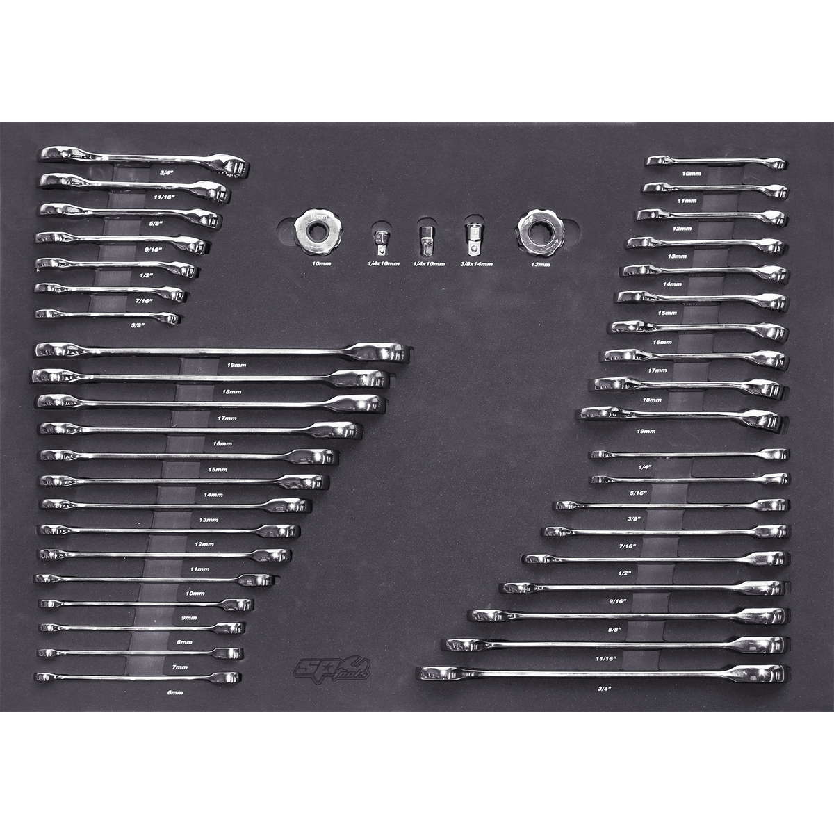 Eva Toolkit - 45Pc Metric/Sae - Geardrive Spanner And Finger Ratchet
