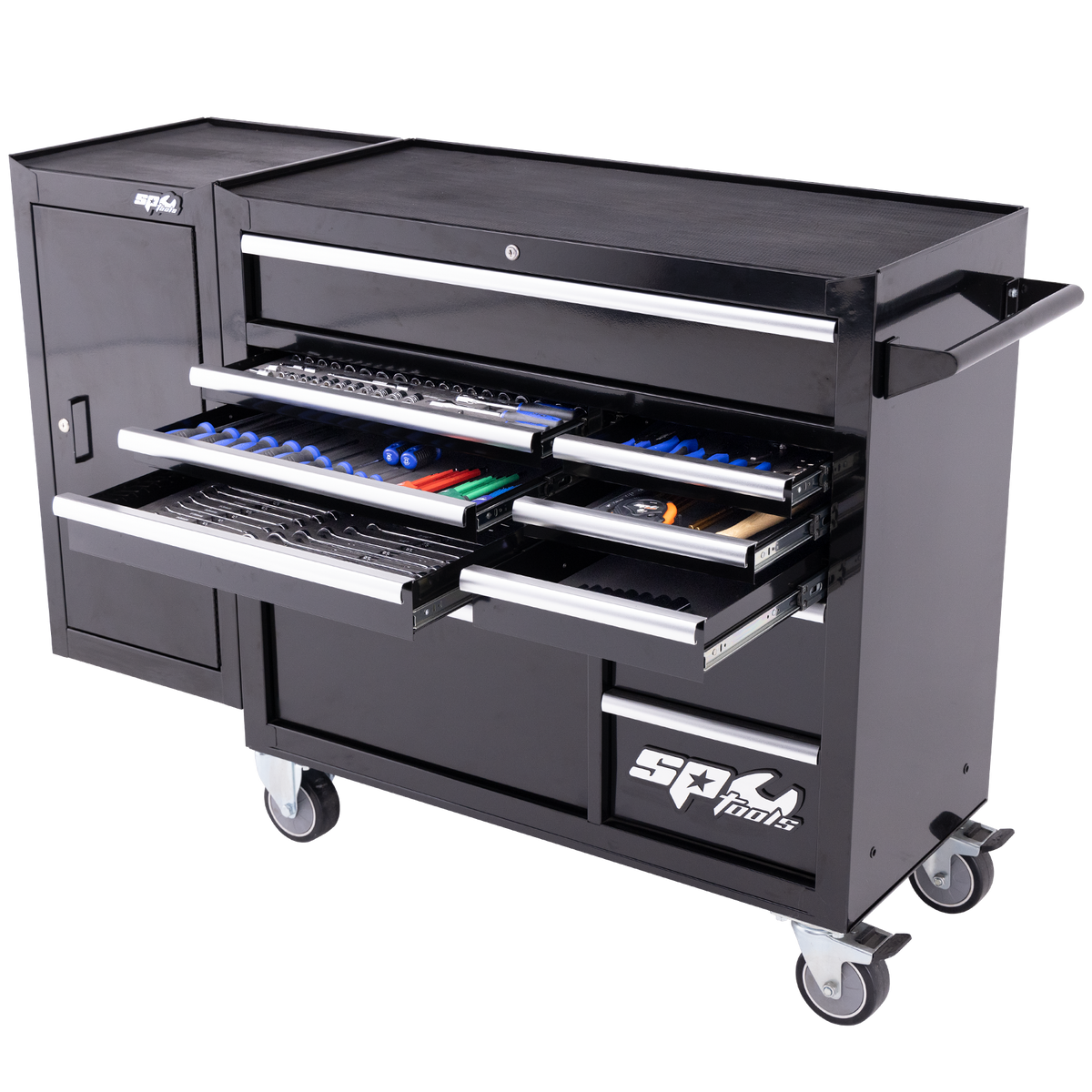 Toolkit 238Pc Metric/Sae - Custom Series Roller Cabinet With Side Cabinet 11 Drawer Black