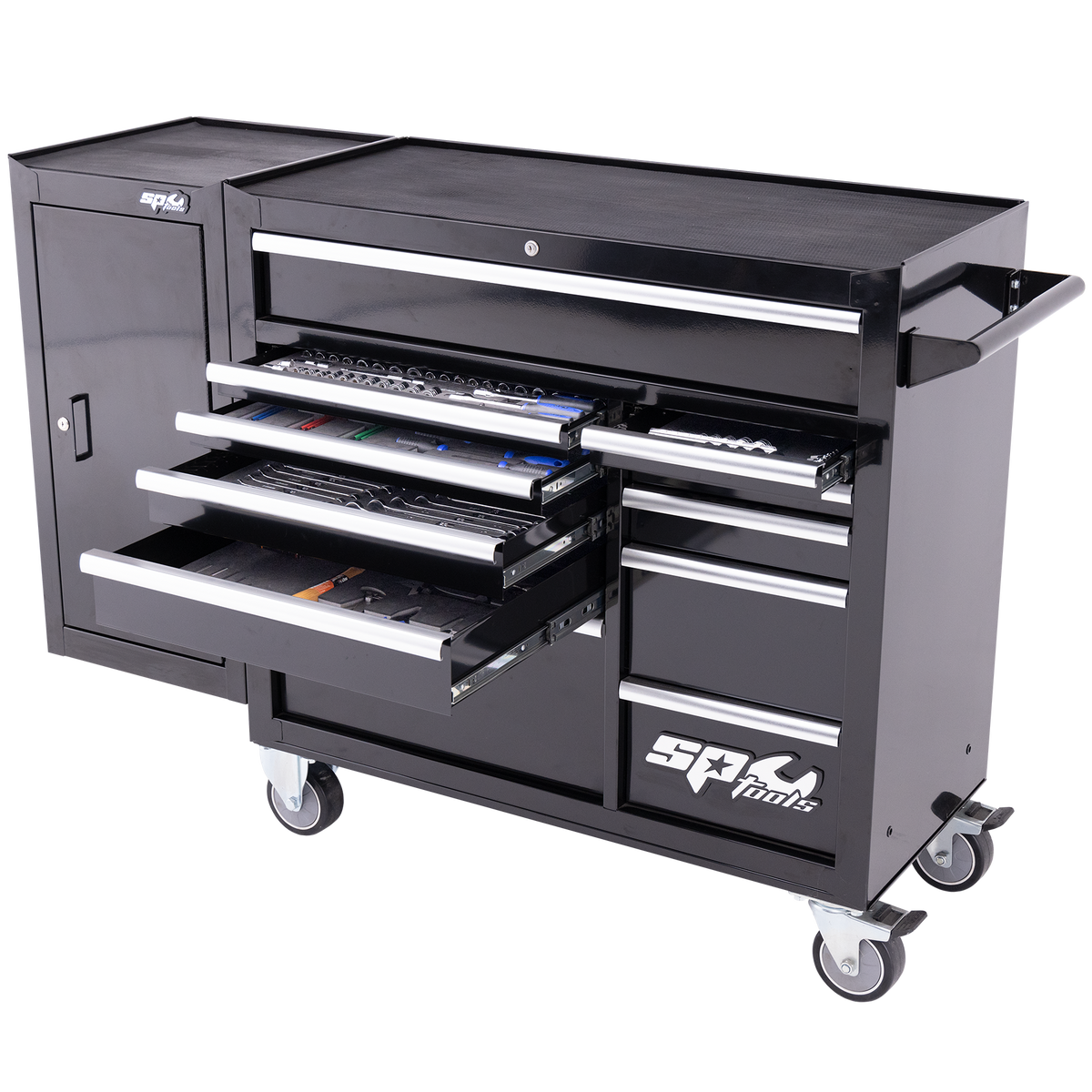 Toolkit 238Pc Metric/Sae - Custom Series Roller Cabinet With Side Cabinet 11 Drawer Black Foamed