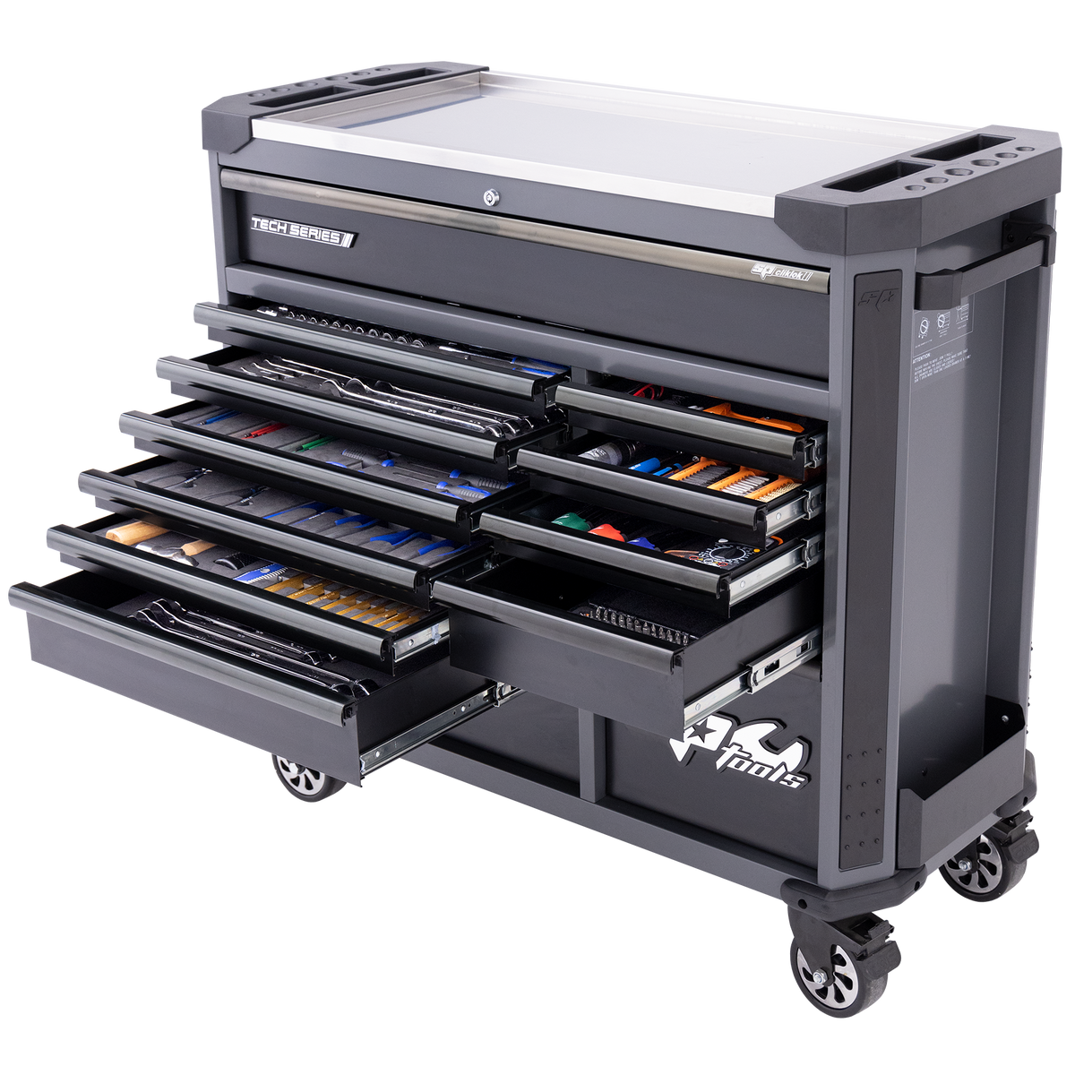 Toolkit 369Pc Metric/Sae - Tech Series Roller Cabinet 13 Drawer Black Foamed