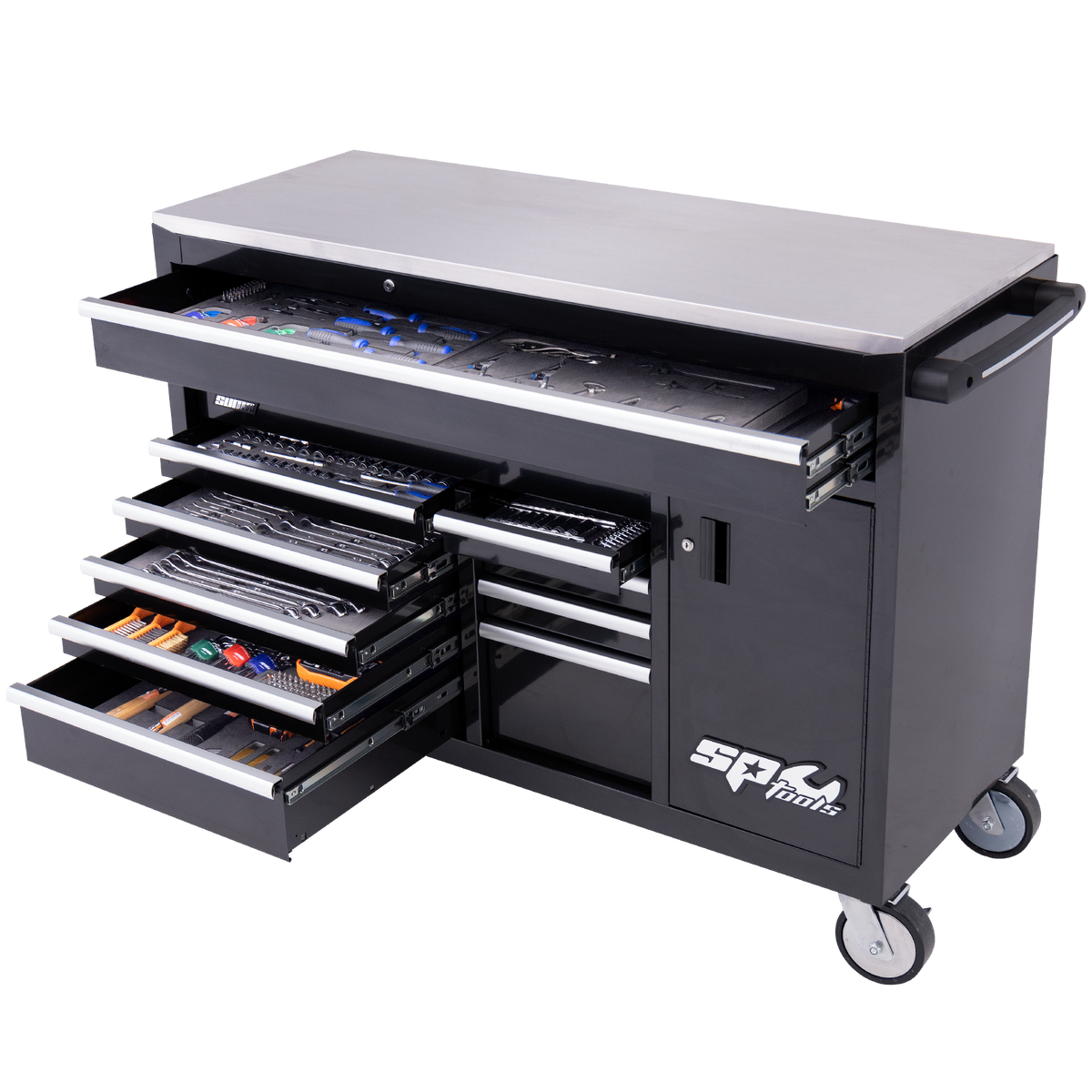 Toolkit 448Pc Metric/Sae - Sumo Series Roller Cabinet With Side Cabinet 12 Drawer Black Foamed