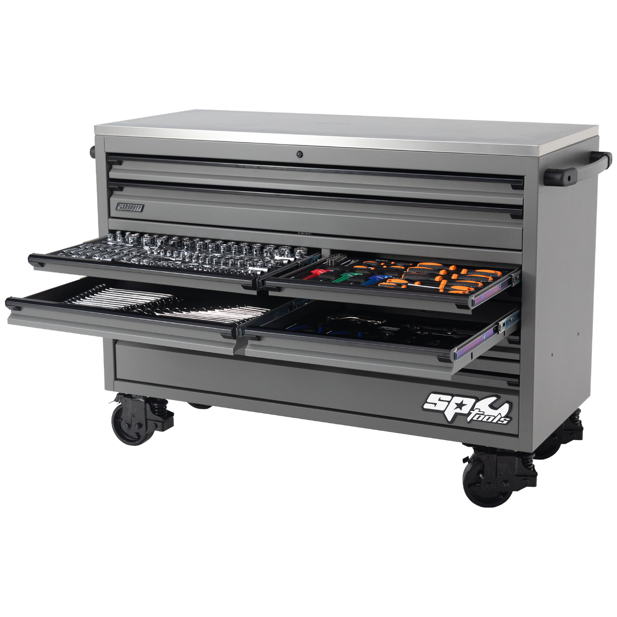 Toolkit 465Pc Metric/Sae - Usa Sumo Series 59" Roller Cabinet 11 Drawer Matte Grey