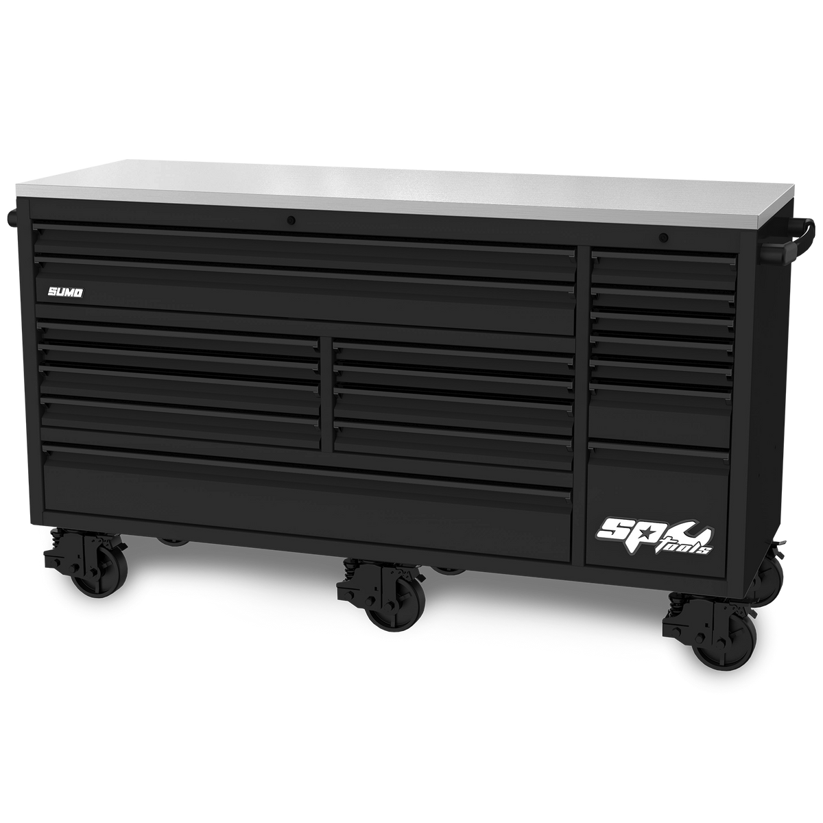 Toolkit 465Pc Metric/Sae - Usa Sumo Series 73" Roller Cabinet 18 Drawer Matte  Black