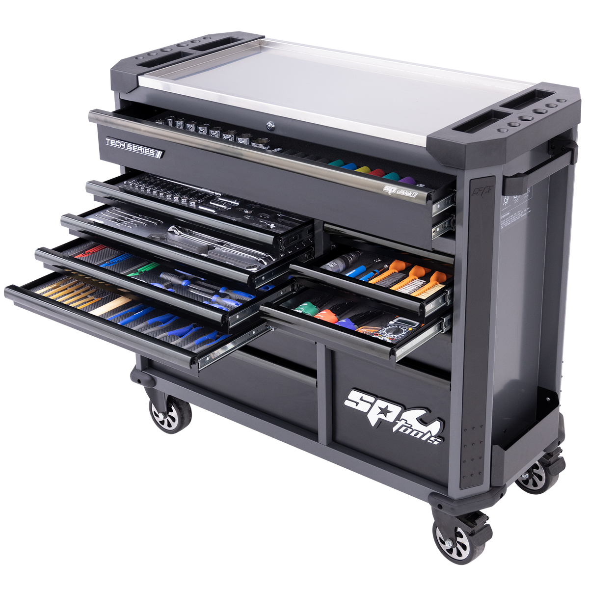 Toolkit 403Pc Metric - Tech Series Roller Cabinet Trade Technician 13 Drawer Diamond Black Foamed