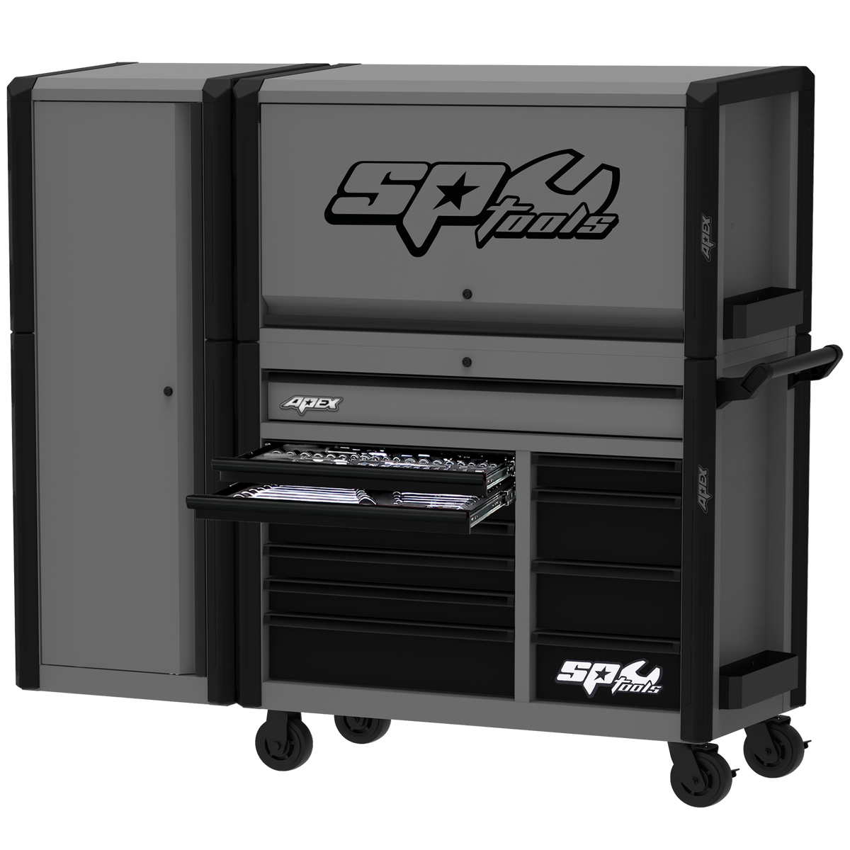 Toolkit 278Pc Metric/Sae - Apex Series Roller Cabinet With Hutch And Side Locker 12 Drawer Grey Foamed