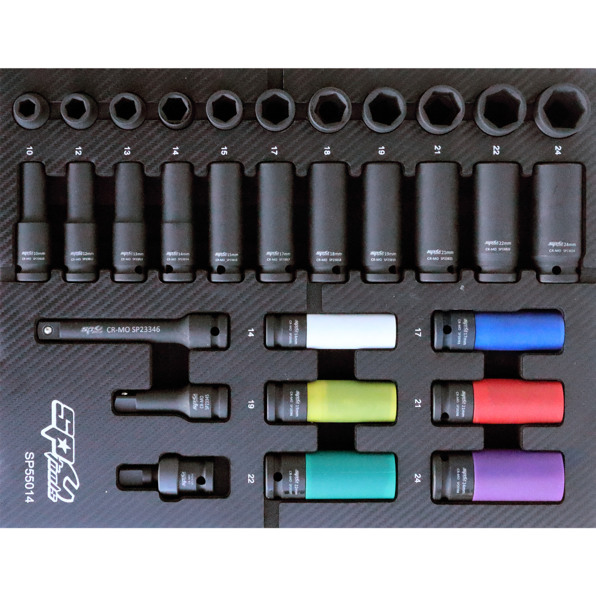 Eva Toolkit 31Pc Metric - 1/2" Impact Sockets Tech Series