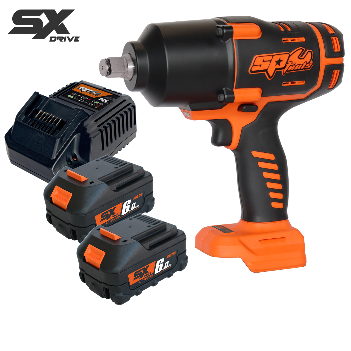 Cordless - 18V 3/4"Dr Brushless Impact Wrench Kit - 6.0Ah X2 - Sx Drive