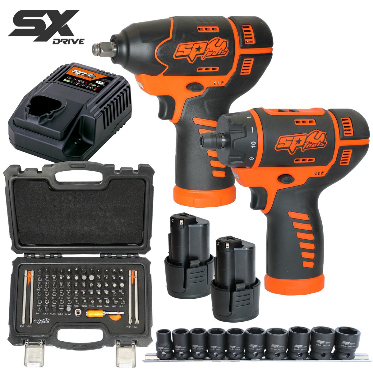 Cordless - 12V 3/8"Dr/Screwdriver Combo - 2.5Ah X2 Batteries & Charger  - Sx Drive