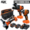 Cordless - 18V Drill/Driver/Grinder 3Pc Combo Kit + Toolbag