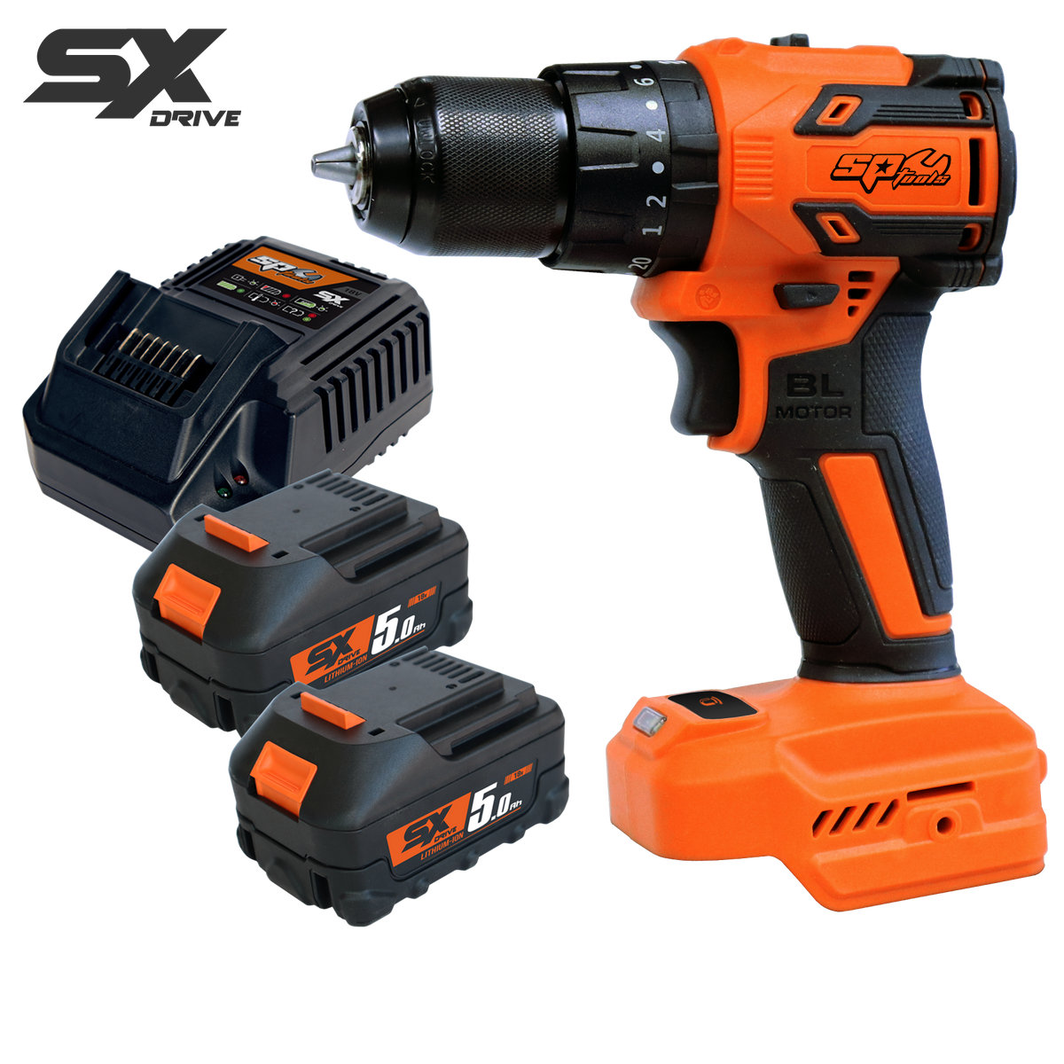 Cordless - 18V Drill/Driver Brushless - 5.0Ah X2 Batteries & Charger - Sx Drive