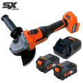 Cordless - 18V 5" Brushless Angle Grinder - Slide Switch - 5.0Ah X2 Batteries & Charger - Sx Drive