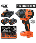 CORDLESS - 18V 1/2"DR IMPACT WRENCH KIT - 5.0AH - SX DRIVE