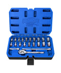 SOCKET SET - 1/4"DR 6PT METRIC/SAE 22PC