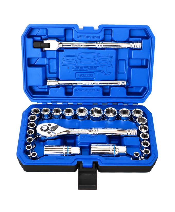 SOCKET SET - 3/8"DR 6PT METRIC/SAE 26PC